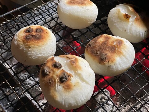 キャンプでお餅